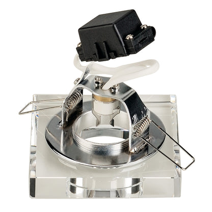 SLV CRYSTAL I Downlight, eckig,chrom/Kristall klar, MR16,max. 35W