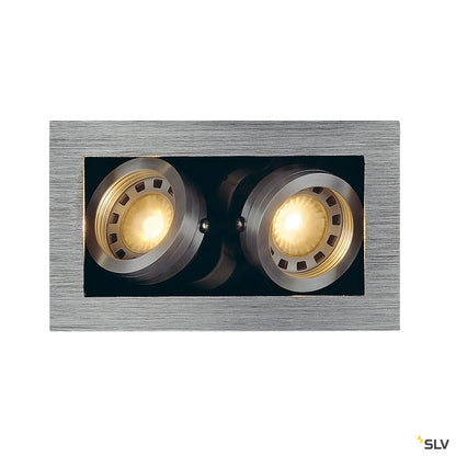 SLV KADUX 2 GU10 Downlight, eckig, alu brushed, max. 2x50W