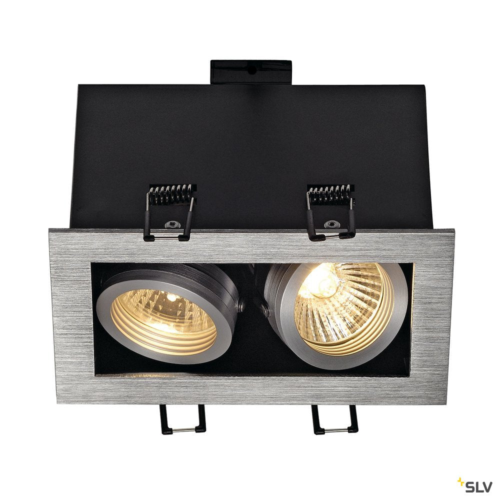 SLV KADUX 2 GU10 Downlight, eckig, alu brushed, max. 2x50W