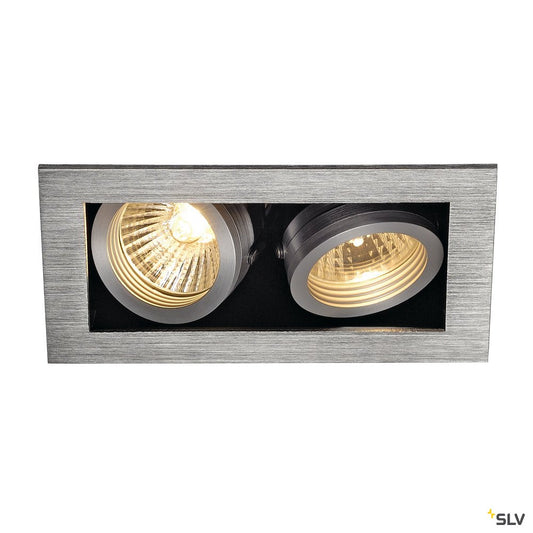 SLV KADUX 2 GU10 Downlight, eckig, alu brushed, max. 2x50W