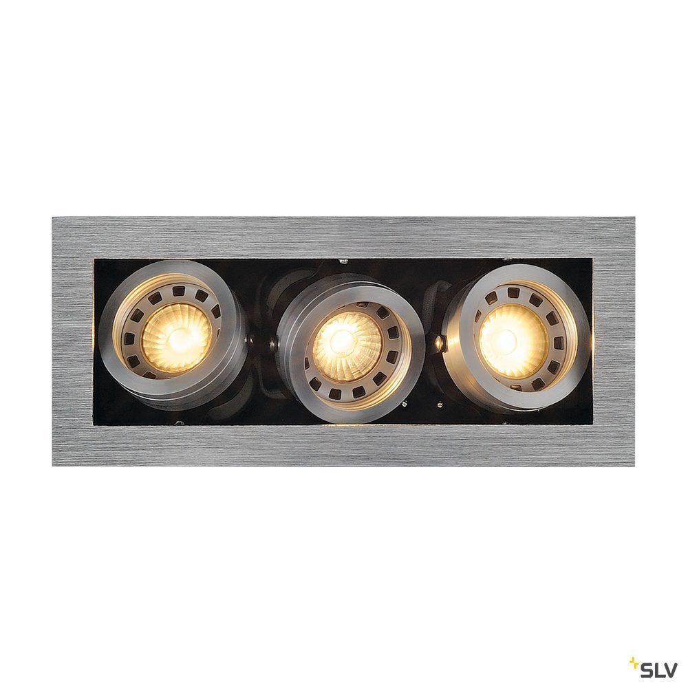 SLV KADUX 3 GU10 Downlight, eckig, alu brushed, max. 3x50W