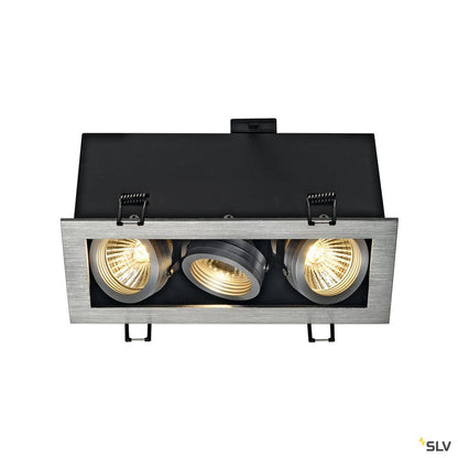 SLV KADUX 3 GU10 Downlight, eckig, alu brushed, max. 3x50W