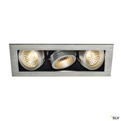 SLV KADUX 3 GU10 Downlight, eckig, alu brushed, max. 3x50W