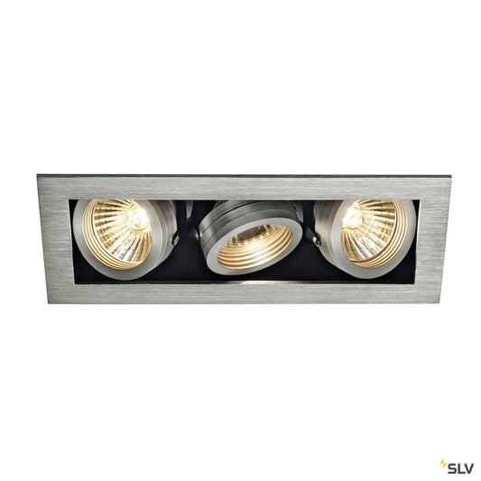 SLV KADUX 3 GU10 Downlight, eckig, alu brushed, max. 3x50W