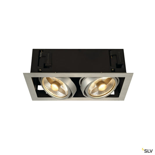 SLV KADUX 2 ES111 Downlight, eckig, alu brushed, max. 2x75W