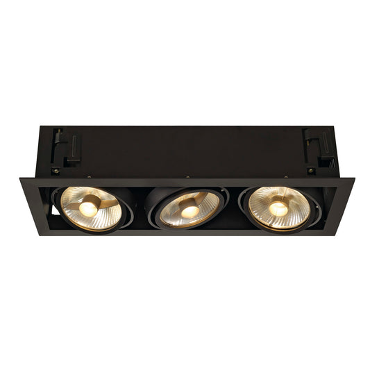 SLV KADUX 3 ES111 Downlight, eckig, mattschwarz, max. 3x75W