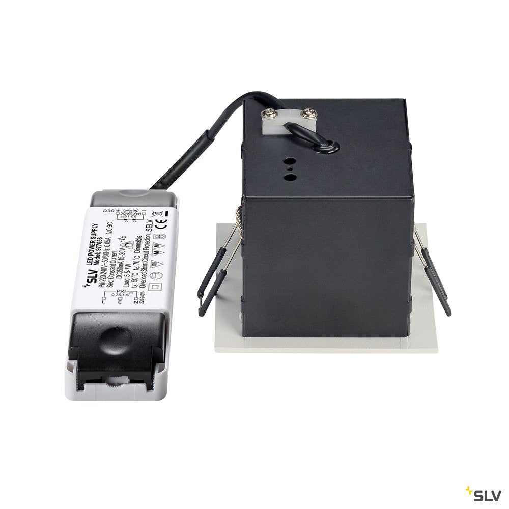 SLV KADUX LED DL Set, mattweiss, 9W, 38°, 3000K, inkl. Treiber