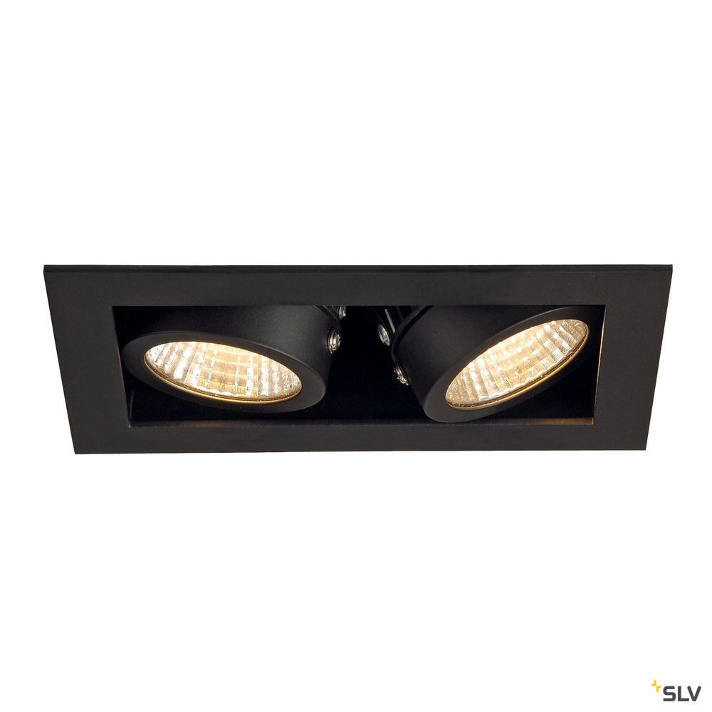 SLV KADUX LED DL Set, mattschwarz, 2x9W, 38°, 3000K, inkl. Treiber