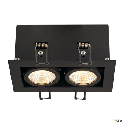 SLV KADUX LED DL Set, mattschwarz, 2x9W, 38°, 3000K, inkl. Treiber