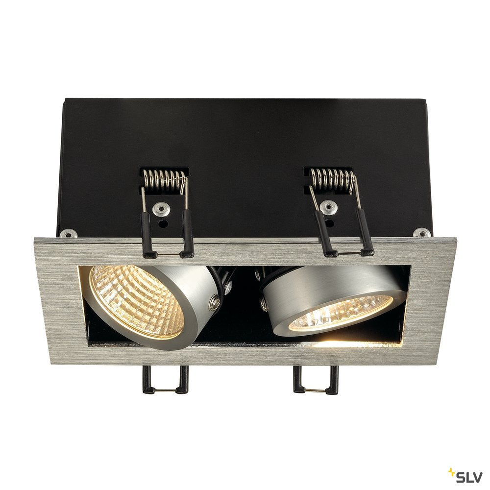 SLV KADUX LED DL Set, alu-brushed, 2x9W, 38°, 3000K, inkl. Treiber
