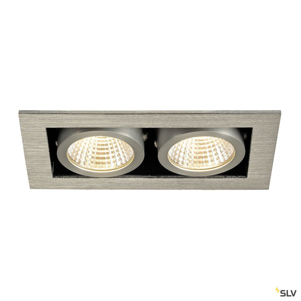 SLV KADUX LED DL Set, alu-brushed, 2x9W, 38°, 3000K, inkl. Treiber