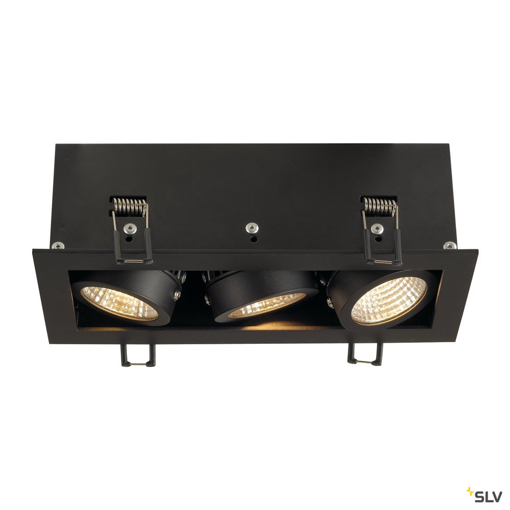 SLV KADUX LED DL Set, mattschwarz, 3x9W, 38°, 3000K, inkl. Treiber