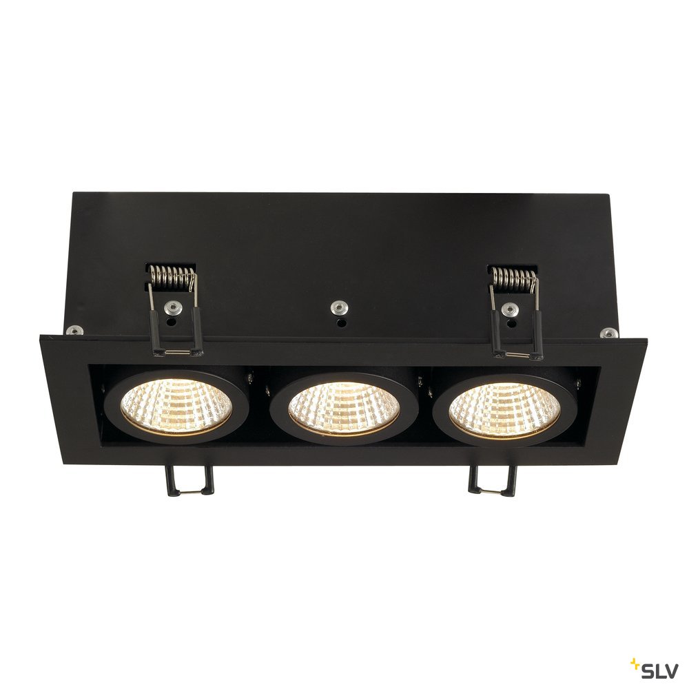 SLV KADUX LED DL Set, mattschwarz, 3x9W, 38°, 3000K, inkl. Treiber