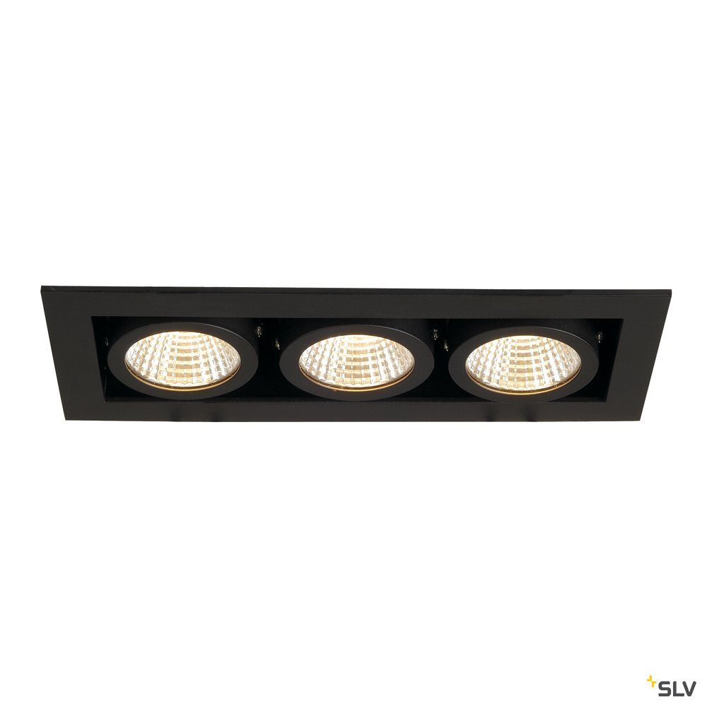 SLV KADUX LED DL Set, mattschwarz, 3x9W, 38°, 3000K, inkl. Treiber