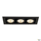 SLV KADUX LED DL Set, mattschwarz, 3x9W, 38°, 3000K, inkl. Treiber