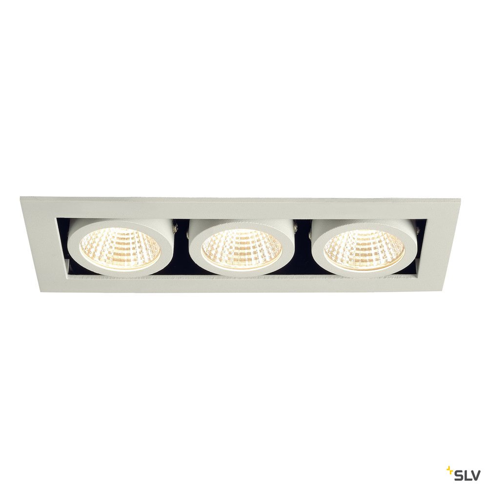 SLV KADUX LED DL Set, mattweiss, 3x9W, 38°, 3000K, inkl. Treiber