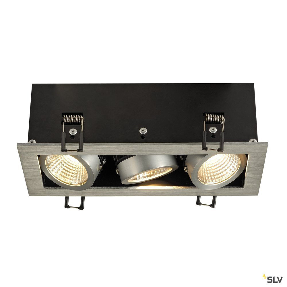 SLV KADUX LED DL Set, alu-brushed, 3x9W, 38°, 3000K, inkl. Treiber
