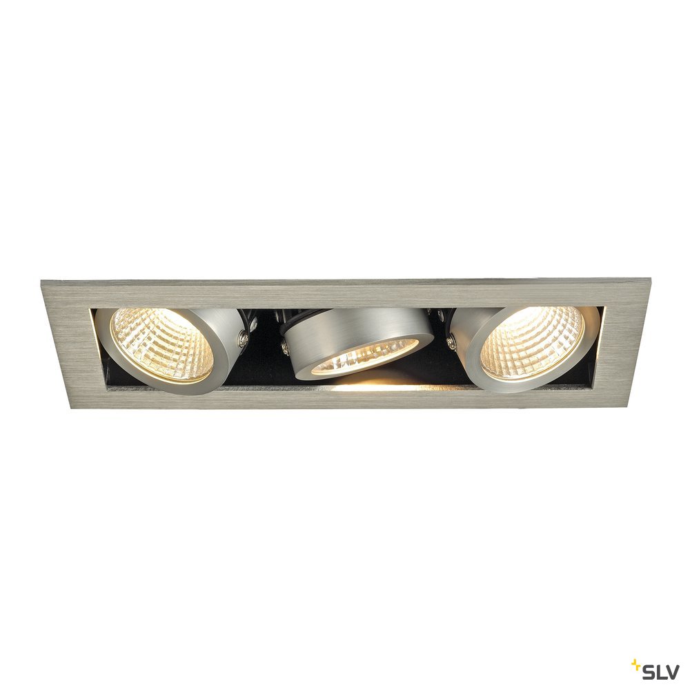 SLV KADUX LED DL Set, alu-brushed, 3x9W, 38°, 3000K, inkl. Treiber