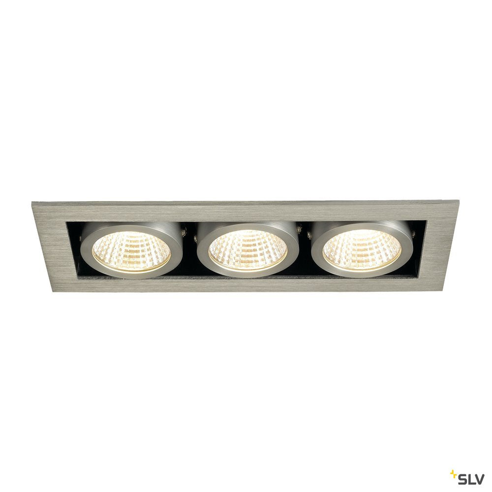 SLV KADUX LED DL Set, alu-brushed, 3x9W, 38°, 3000K, inkl. Treiber