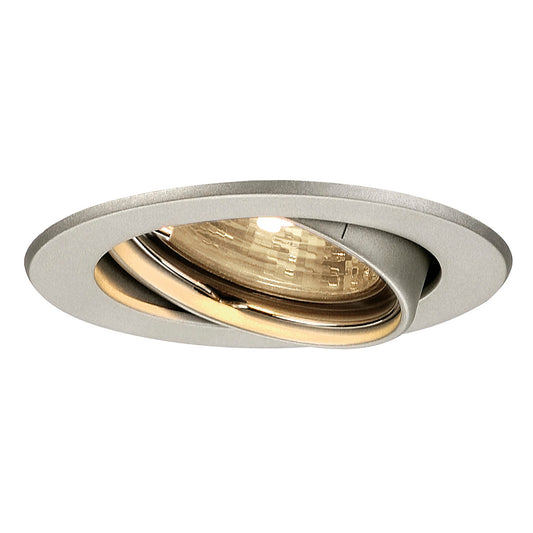 SLV GU10 SP Downlight, rund, silbergrau, max. 50W
