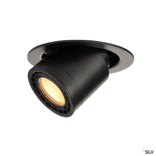 SLV SUPROS MOVE 78 Deckeneinbau- leuchte, rund, schwarz, 3000K, 60° Linse