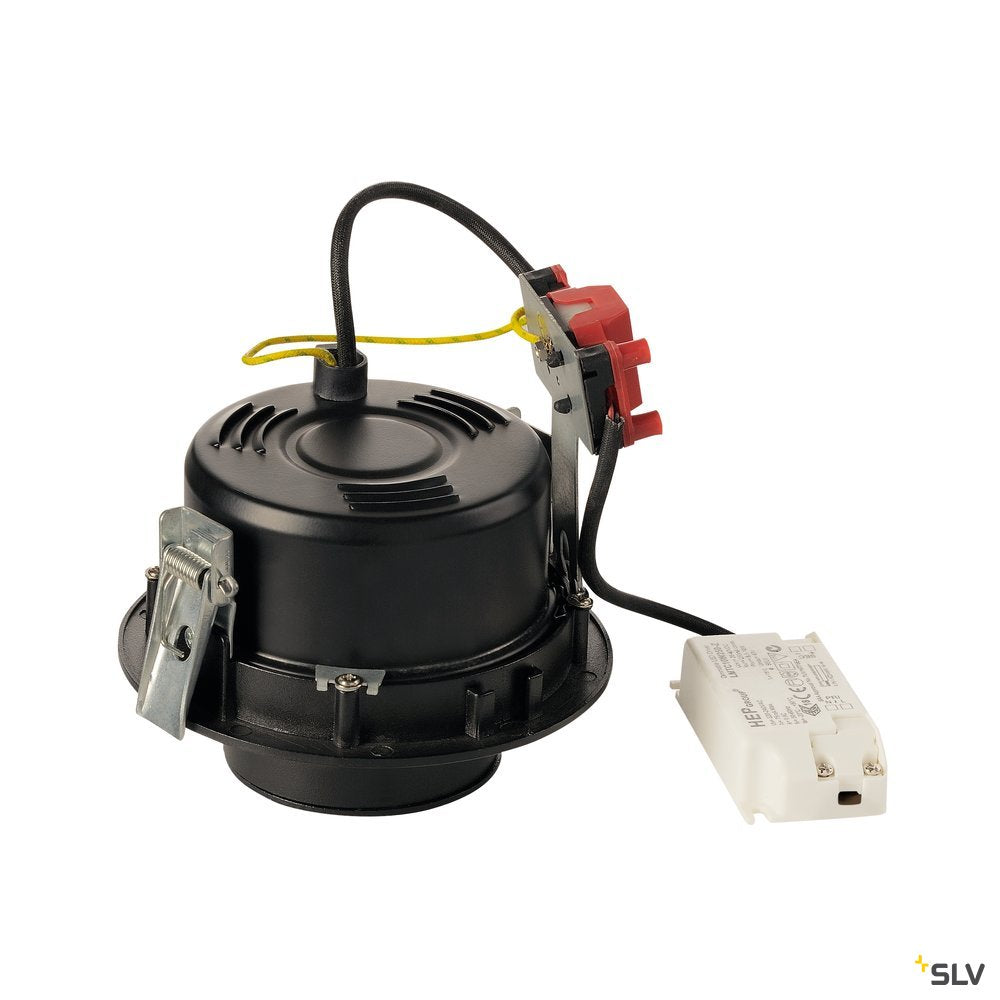 SLV SUPROS MOVE 78 Deckeneinbau- leuchte, rund, schwarz, 3000K, 60° Linse