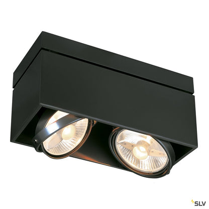SLV KARDAMOD SURFACE SQUARE ES111 DOUBLE Deckenleuchte, eckig, schwarz, 2xGU10, max. 2x75W