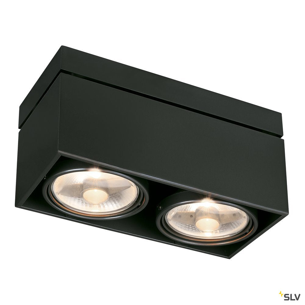 SLV KARDAMOD SURFACE SQUARE ES111 DOUBLE Deckenleuchte, eckig, schwarz, 2xGU10, max. 2x75W