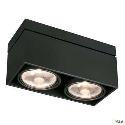 SLV KARDAMOD SURFACE SQUARE ES111 DOUBLE Deckenleuchte, eckig, schwarz, 2xGU10, max. 2x75W