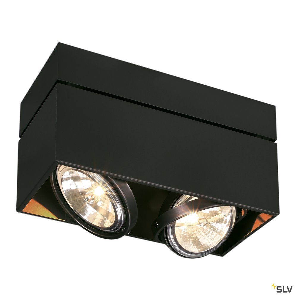 SLV KARDAMOD SURFACE SQUARE QRB DOUBLE Deckenleuchte, eckig, schwarz, max. 2x50W