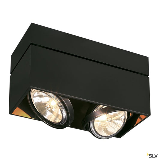 SLV KARDAMOD SURFACE SQUARE QRB DOUBLE Deckenleuchte, eckig, schwarz, max. 2x50W
