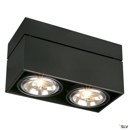 SLV KARDAMOD SURFACE SQUARE QRB DOUBLE Deckenleuchte, eckig, schwarz, max. 2x50W