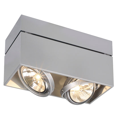 SLV KARDAMOD SURFACE SQUARE QRB DOUBLE Deckenleuchte, eckig, silbergrau, max. 2x50W