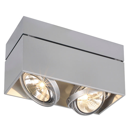 SLV KARDAMOD SURFACE SQUARE QRB DOUBLE Deckenleuchte, eckig, silbergrau, max. 2x50W