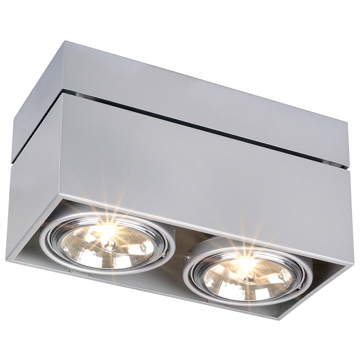 SLV KARDAMOD SURFACE SQUARE QRB DOUBLE Deckenleuchte, eckig, silbergrau, max. 2x50W
