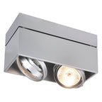 SLV KARDAMOD SURFACE SQUARE QRB DOUBLE Deckenleuchte, eckig, silbergrau, max. 2x50W