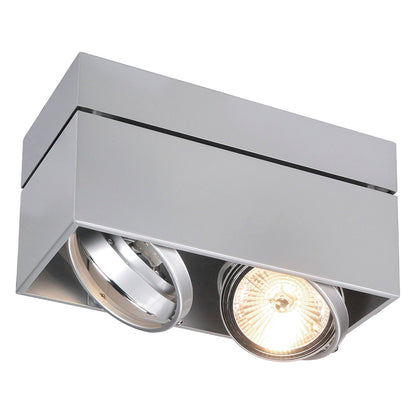 SLV KARDAMOD SURFACE SQUARE QRB DOUBLE Deckenleuchte, eckig, silbergrau, max. 2x50W