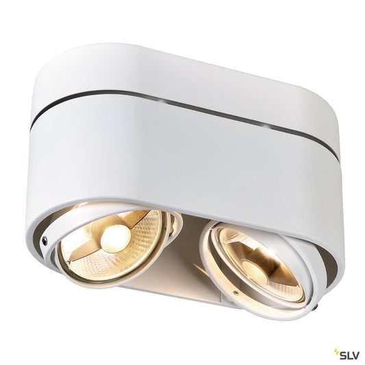 SLV KARDAMOD SURFACE ROUND ES111 DOUBLE Deckenleuchte, rund, weiss, 2xGU10, max. 2x75W
