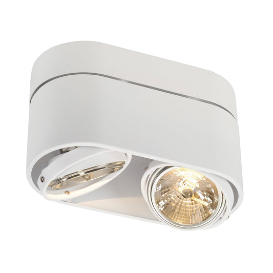 SLV KARDAMOD SURFACE ROUND QRB DOUBLE Deckenleuchte, rund, weiss, max. 2x50W