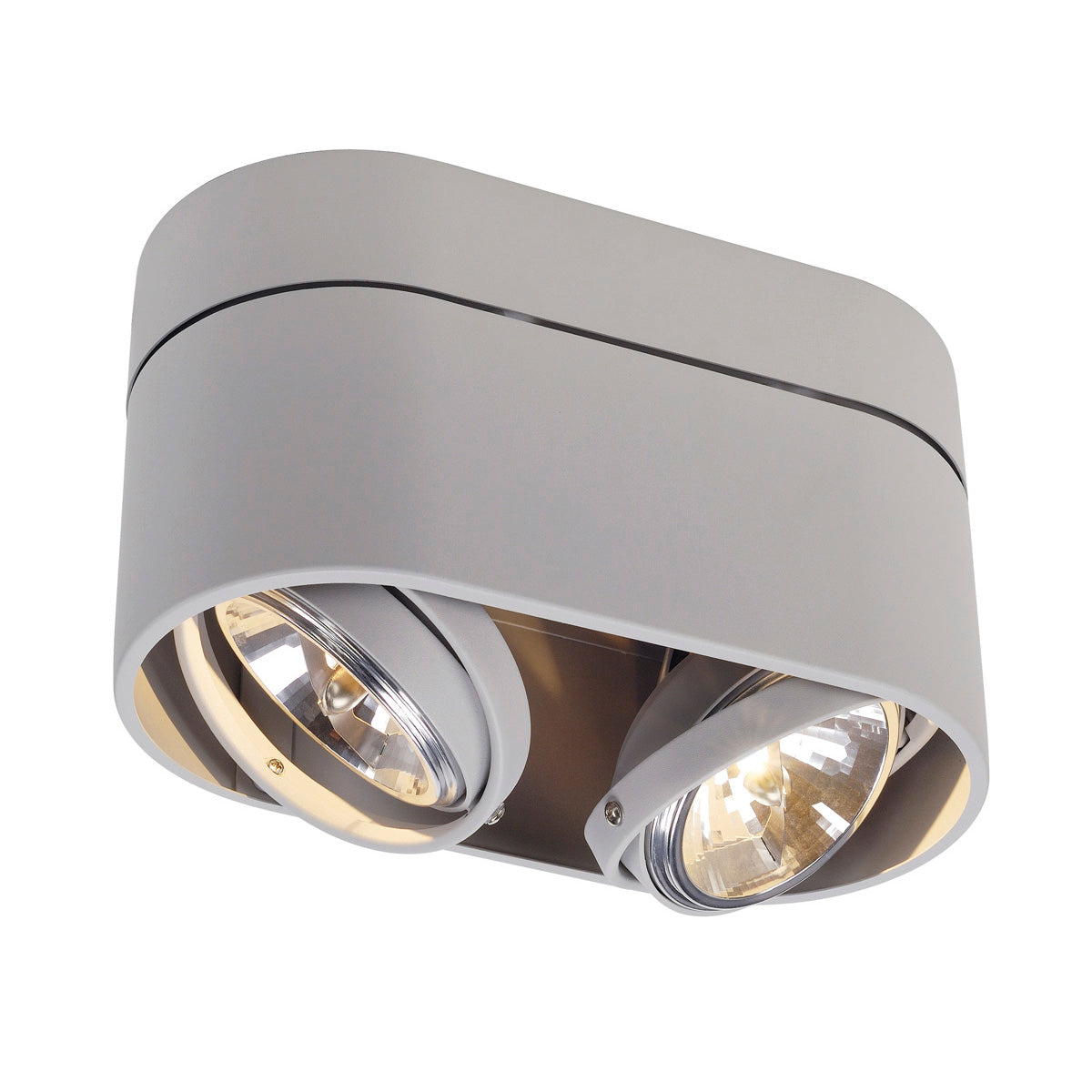 SLV KARDAMOD SURFACE ROUND QRB DOUBLE Deckenleuchte, rund, silbergrau, max. 2x50W