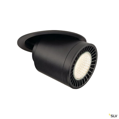 SLV SUPROS MOVE Deckeneinbau- leuchte, rund, schwarz, 4000lm 3000K, SLM LED, 60° Reflektor