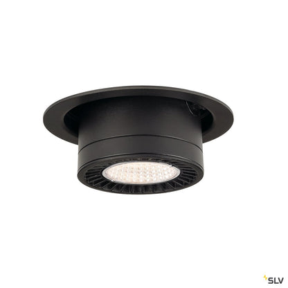 SLV SUPROS MOVE Deckeneinbau- leuchte, rund, schwarz, 4000lm 3000K, SLM LED, 60° Reflektor
