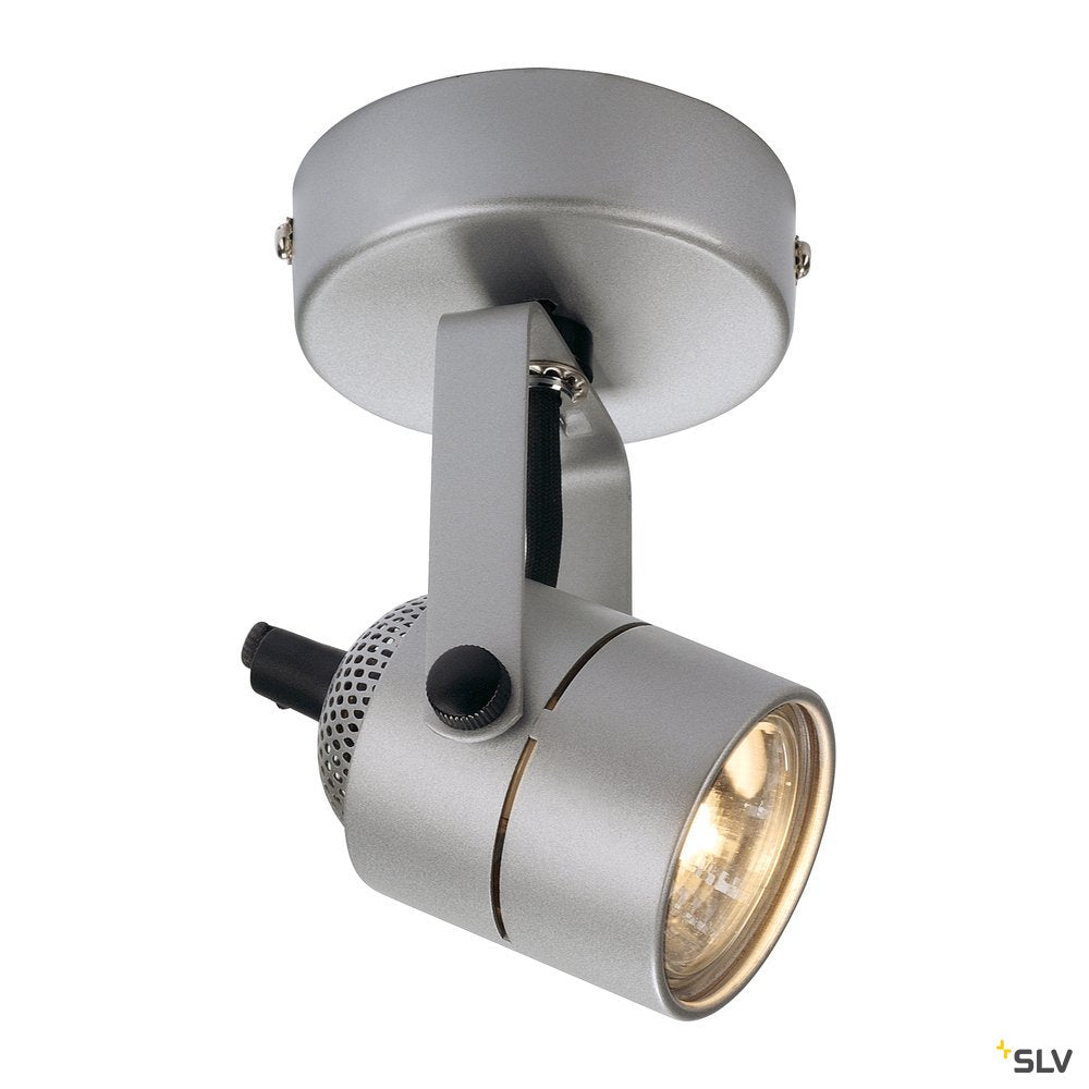 SLV SPOT 79 230V Wand- und Deckenleuchte, silbergrau, GU10, max. 50W