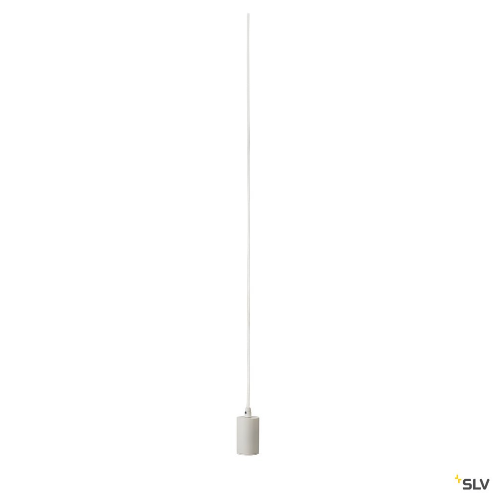 SLV FITU E27 Pendelleuchte, rund, weiss, E27, max. 60W, 2.5m Kabel mit offenem Kabele.