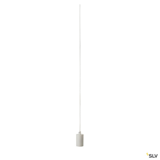 SLV FITU E27 Pendelleuchte, rund, weiss, E27, max. 60W, 2.5m Kabel mit offenem Kabele.