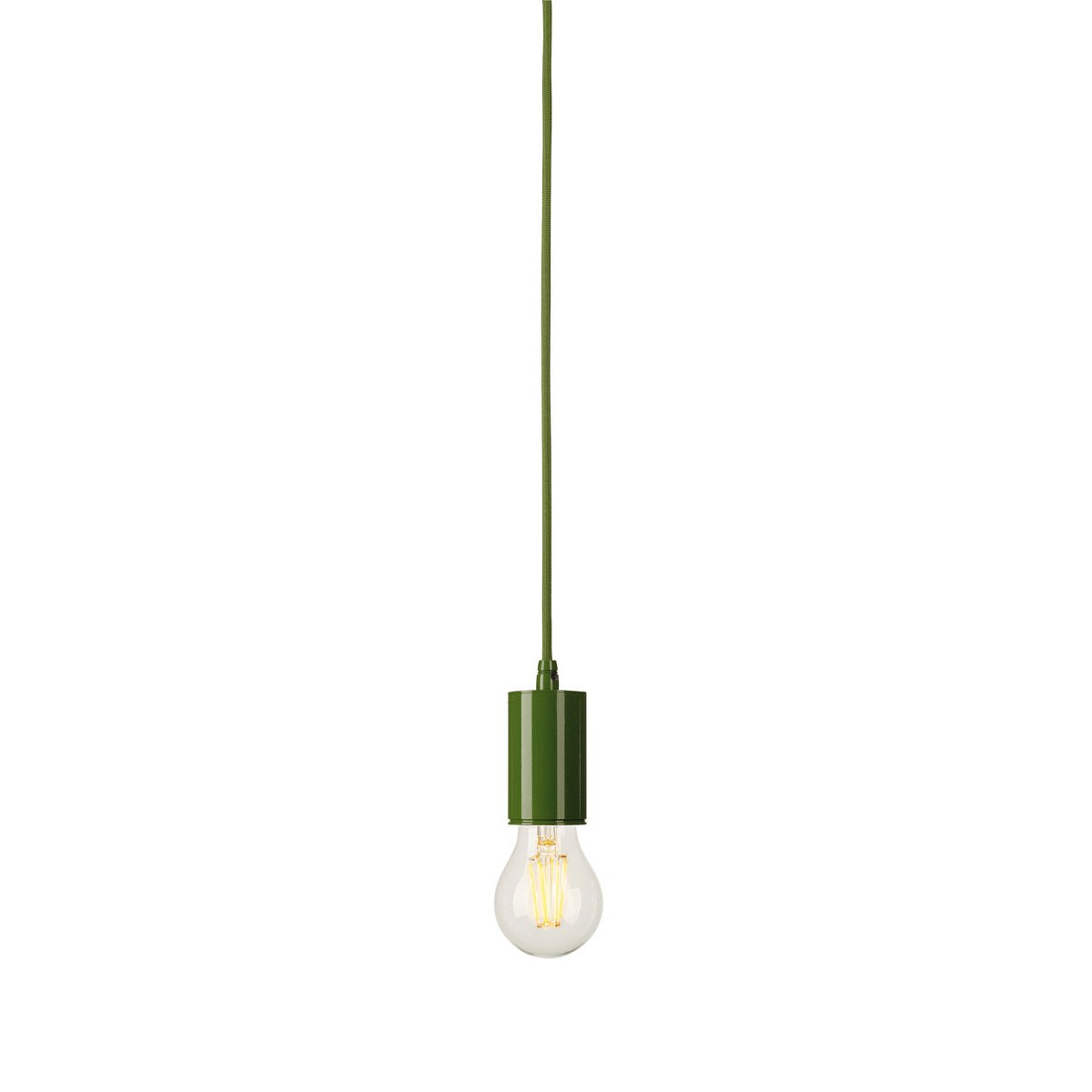 SLV FITU E27 Pendelleuchte, rund, farngrün, E27, max. 60W, 2.5m Kabel mit offenem Kabele.