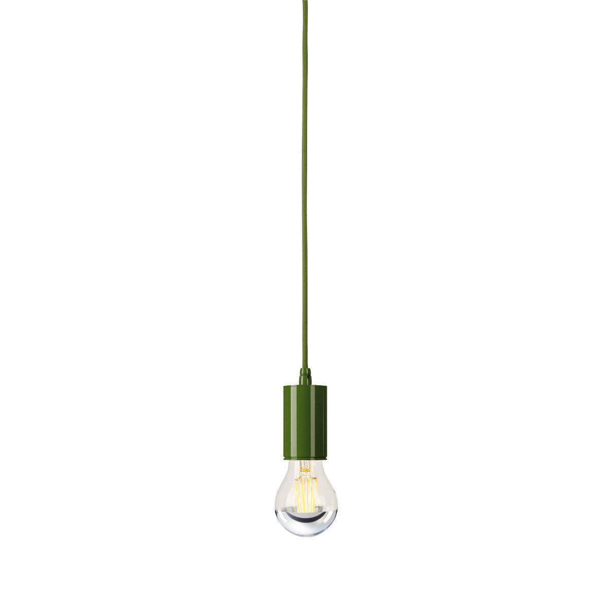 SLV FITU E27 Pendelleuchte, rund, farngrün, E27, max. 60W, 2.5m Kabel mit offenem Kabele.