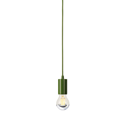 SLV FITU E27 Pendelleuchte, rund, farngrün, E27, max. 60W, 2.5m Kabel mit offenem Kabele.