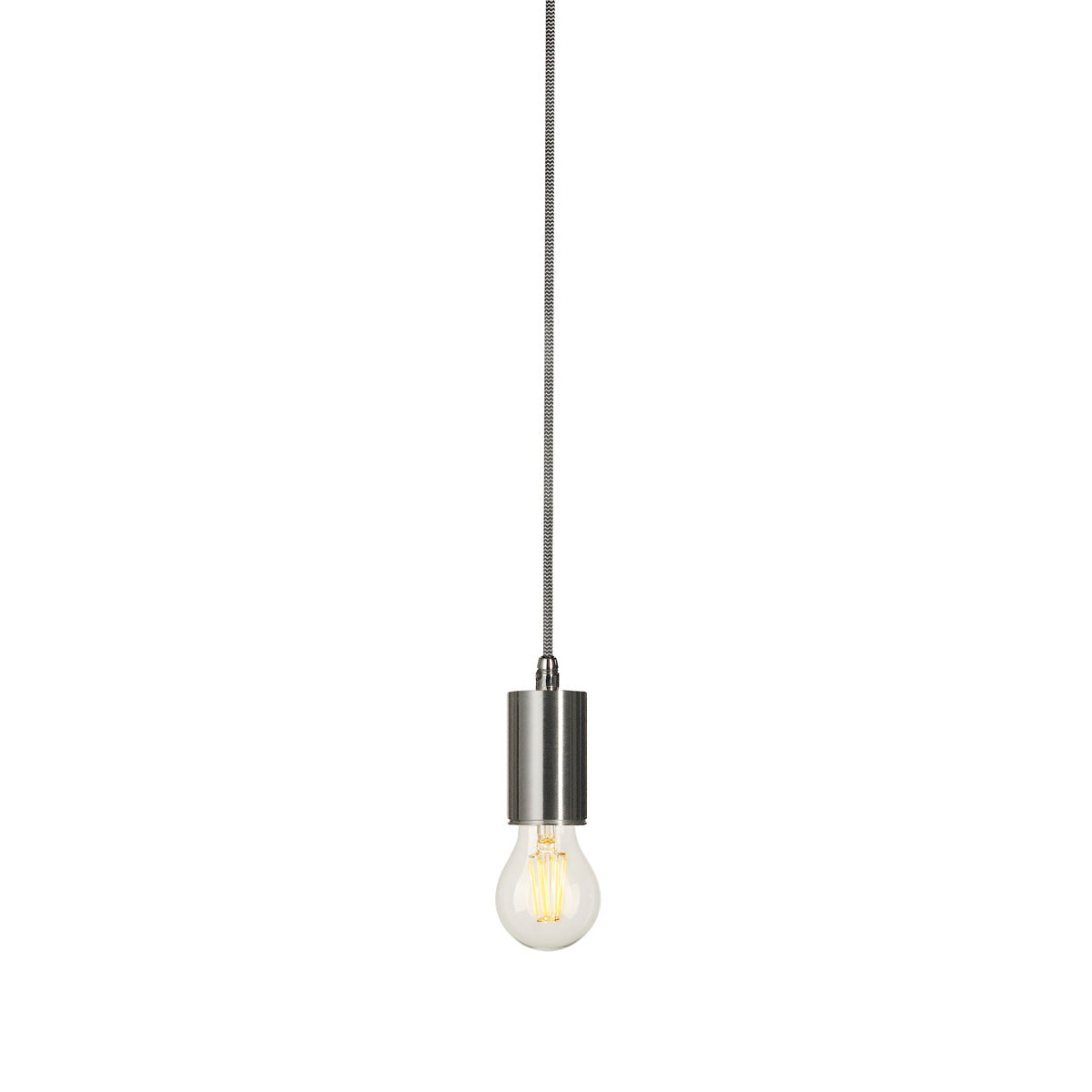 SLV FITU E27 Pendelleuchte, rund, alu brushed, E27, max. 60W, 2.5m Kabel mit offenem Kabele.