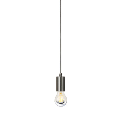SLV FITU E27 Pendelleuchte, rund, alu brushed, E27, max. 60W, 2.5m Kabel mit offenem Kabele.